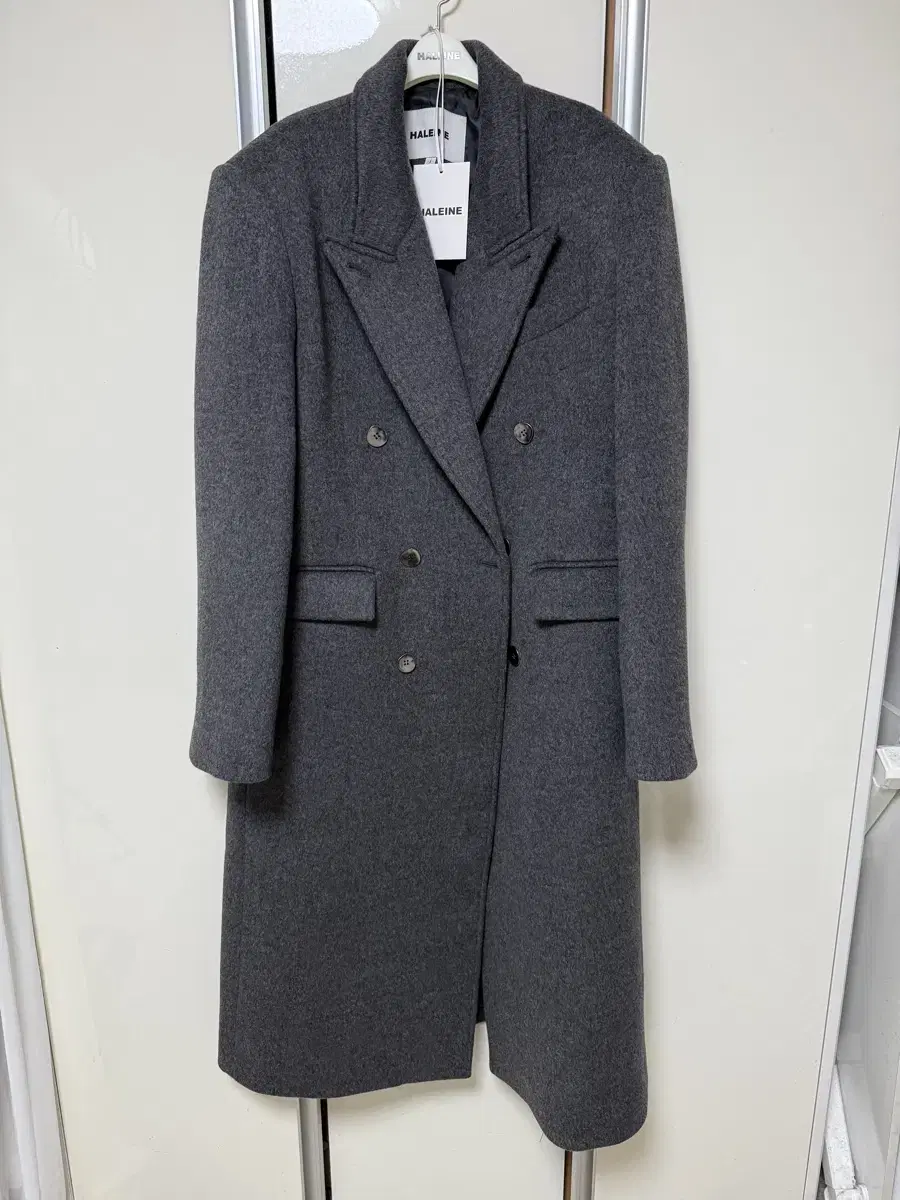 알렌느 더블코트 DOUBLE BREASTED WOOL MAXI COAT